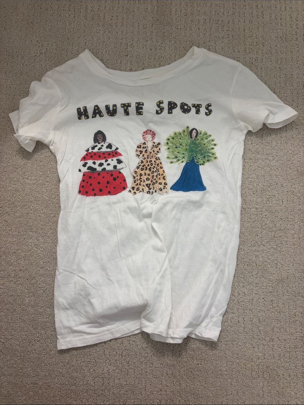 Unfortunate Portrait White 'Haute Spots' Graphic Tee - Colorful Character Print